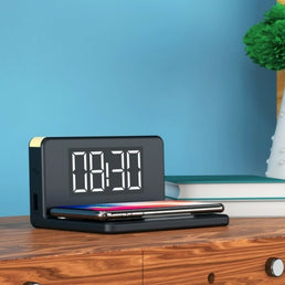 Horloge réveil à affichage LED avec chargeur sans fil - Livraison offerte