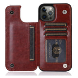Porte-carte + étui en cuir magnétique pour Iphone - Livraison Offerte