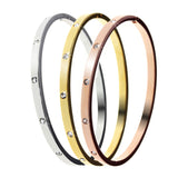 3 bracelets en acier inoxydable orné de cristaux Scintillants- Livraison offerte