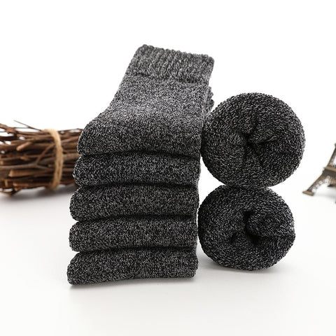 5 Paires de chaussettes super épaisses en fibre de bambou - Livraison Offerte